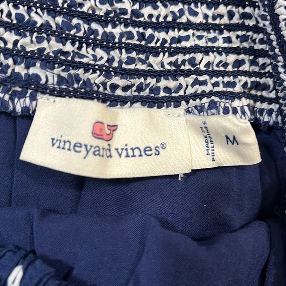 Vineyard Vines Navy Tiered Mini Skirt Stingray Print EUC Sz Medium M Elastic - Picture 7 of 10
